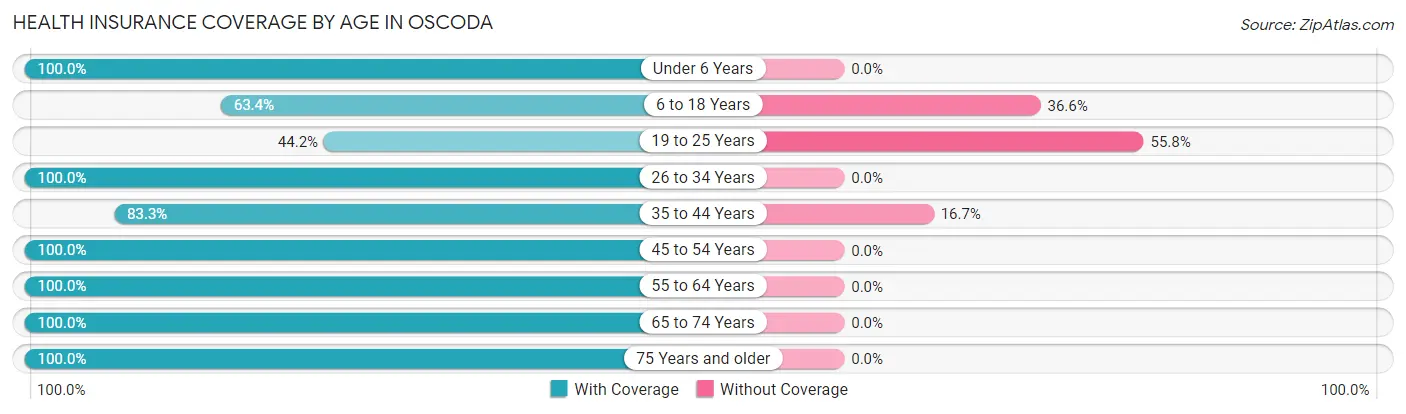 Health Insurance Coverage by Age in Oscoda