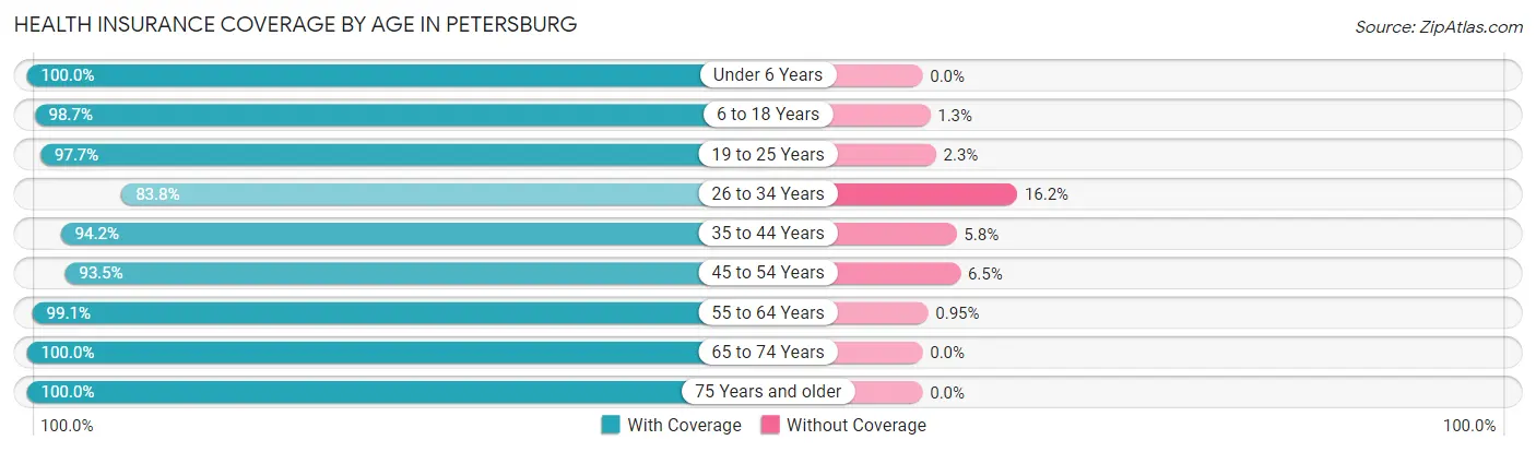 Health Insurance Coverage by Age in Petersburg