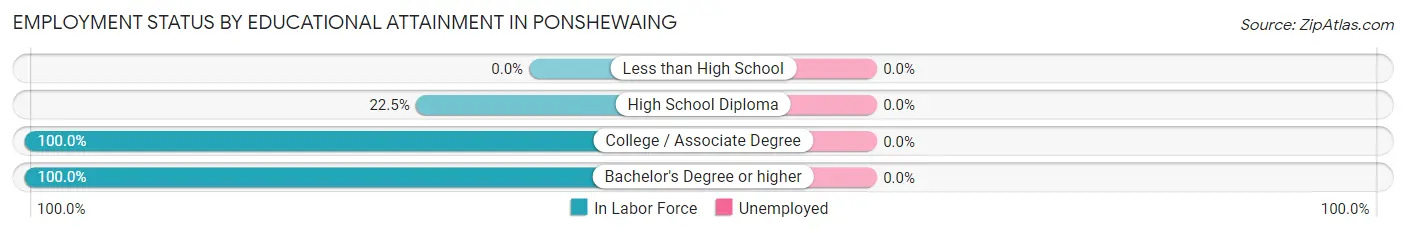 Employment Status by Educational Attainment in Ponshewaing