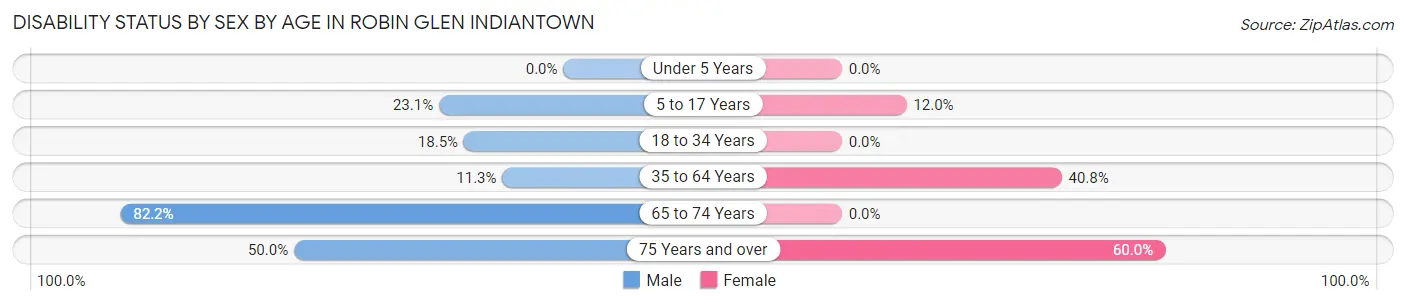 Disability Status by Sex by Age in Robin Glen Indiantown