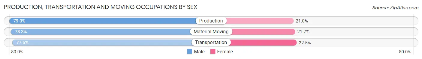 Production, Transportation and Moving Occupations by Sex in Rochester Hills