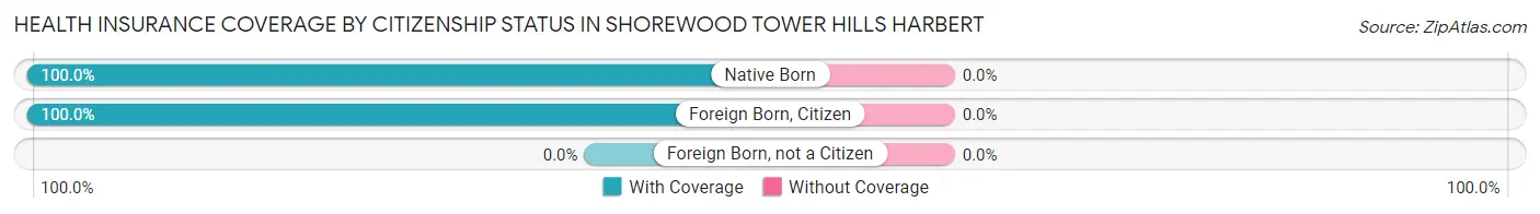 Health Insurance Coverage by Citizenship Status in Shorewood Tower Hills Harbert
