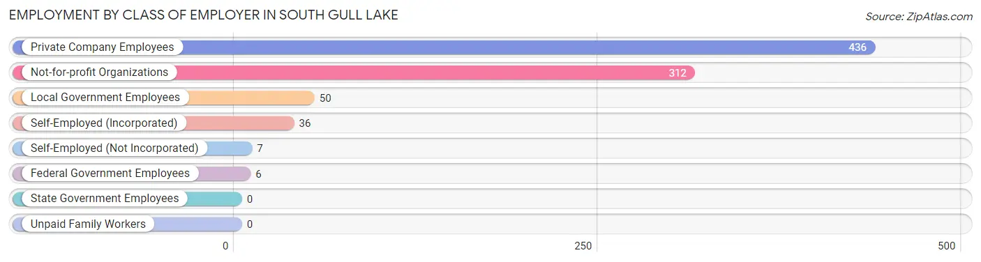 Employment by Class of Employer in South Gull Lake