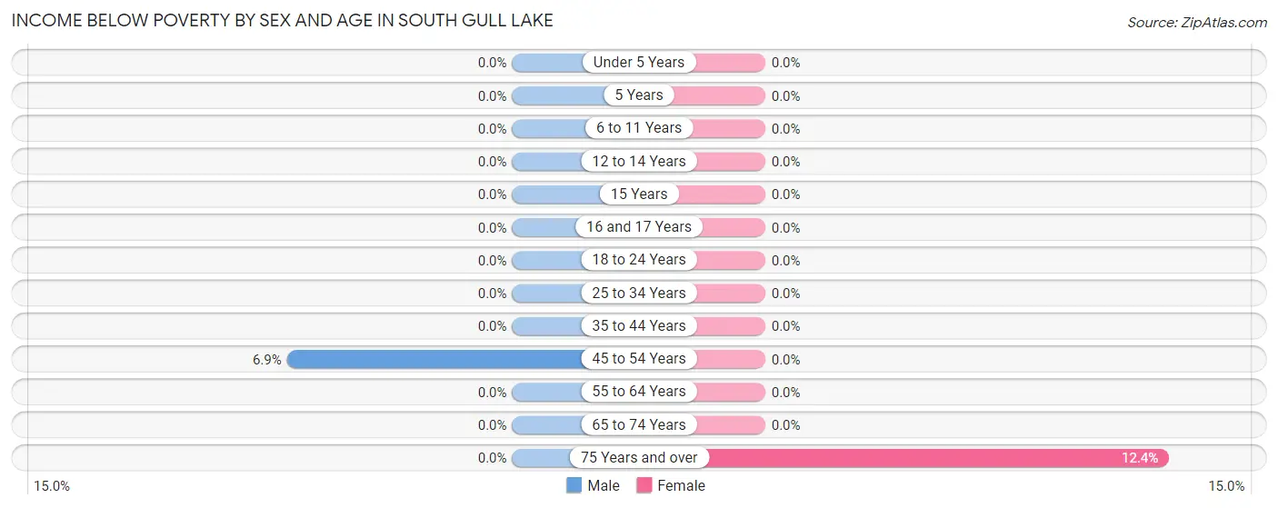 Income Below Poverty by Sex and Age in South Gull Lake