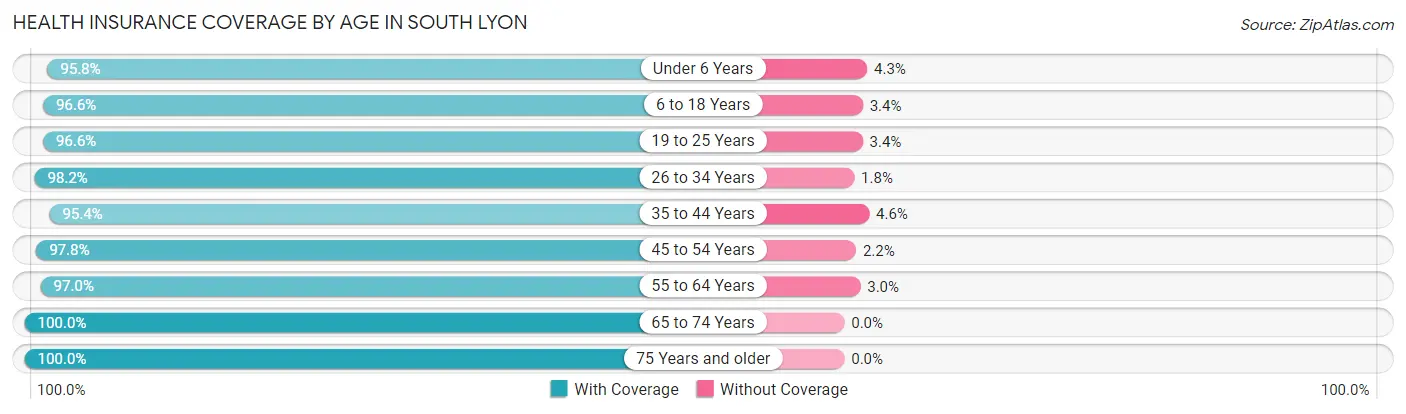 Health Insurance Coverage by Age in South Lyon