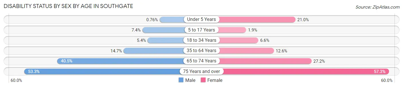 Disability Status by Sex by Age in Southgate