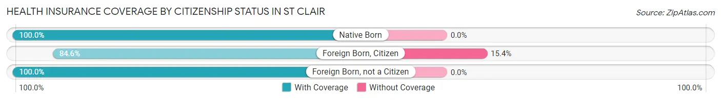 Health Insurance Coverage by Citizenship Status in St Clair