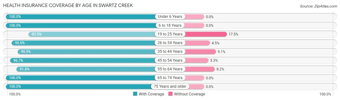Health Insurance Coverage by Age in Swartz Creek