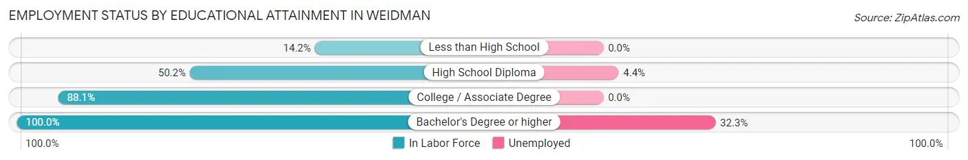 Employment Status by Educational Attainment in Weidman
