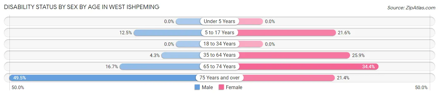 Disability Status by Sex by Age in West Ishpeming