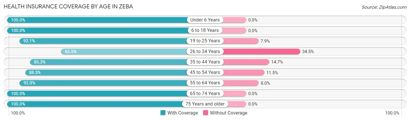 Health Insurance Coverage by Age in Zeba