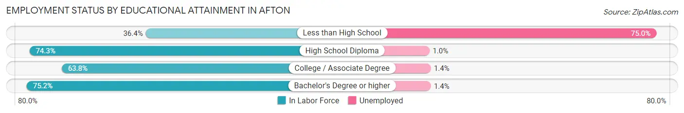 Employment Status by Educational Attainment in Afton