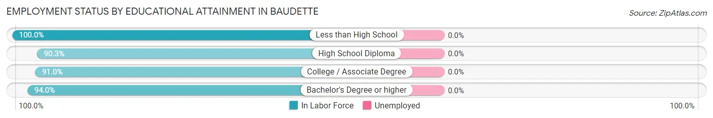 Employment Status by Educational Attainment in Baudette