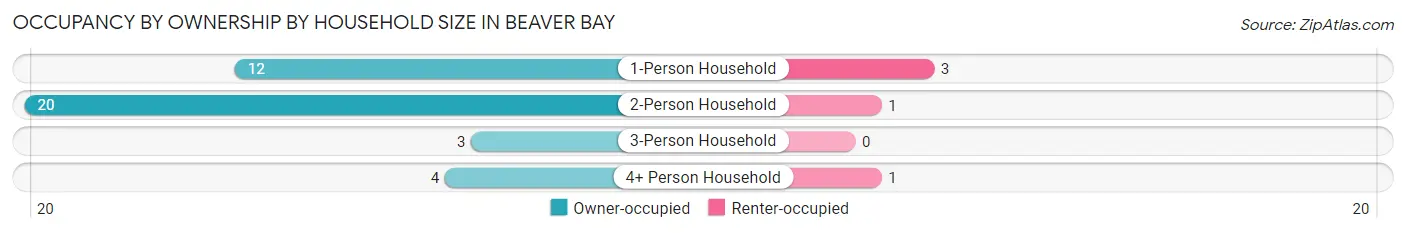 Occupancy by Ownership by Household Size in Beaver Bay