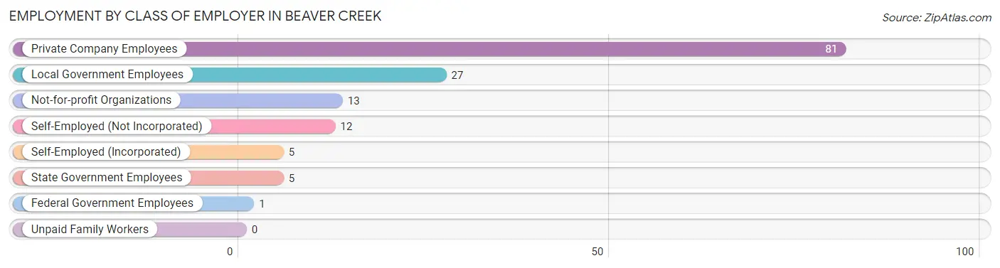 Employment by Class of Employer in Beaver Creek