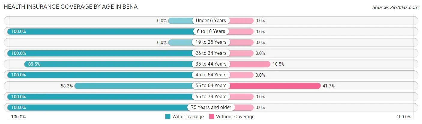 Health Insurance Coverage by Age in Bena