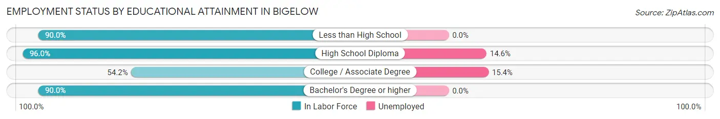 Employment Status by Educational Attainment in Bigelow