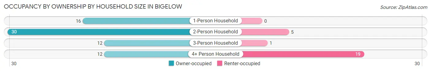 Occupancy by Ownership by Household Size in Bigelow