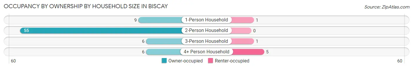 Occupancy by Ownership by Household Size in Biscay