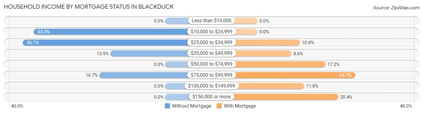 Household Income by Mortgage Status in Blackduck