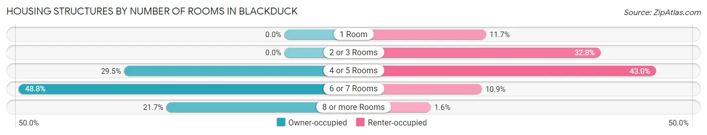 Housing Structures by Number of Rooms in Blackduck