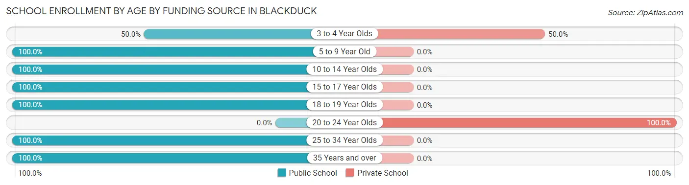 School Enrollment by Age by Funding Source in Blackduck