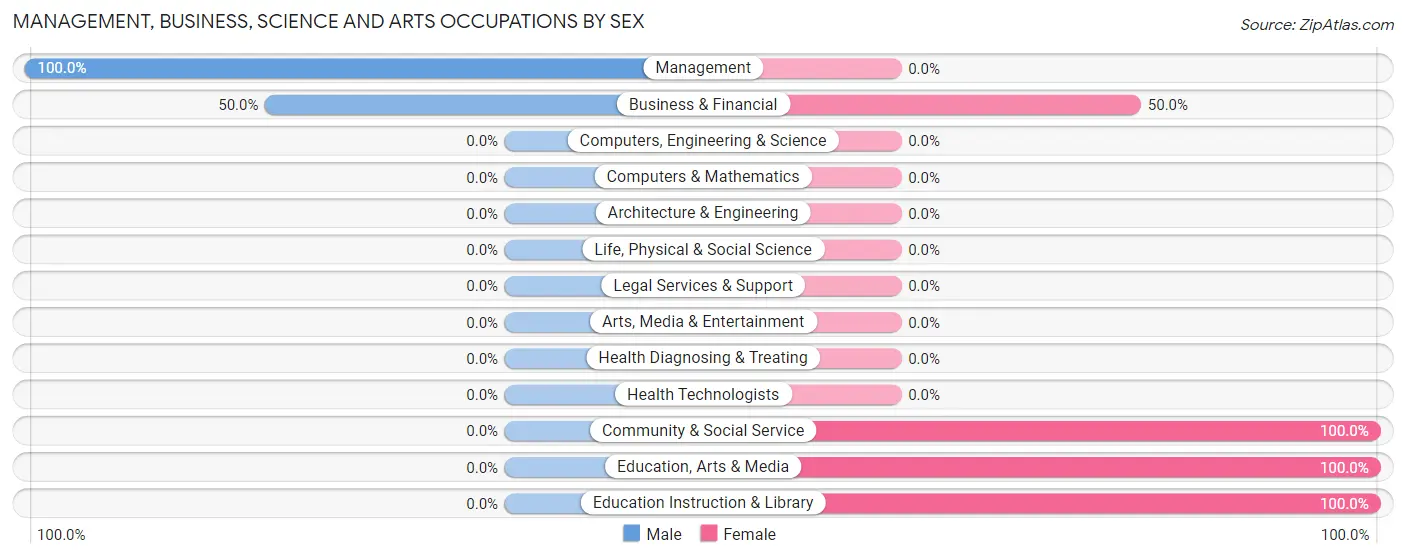Management, Business, Science and Arts Occupations by Sex in Borup