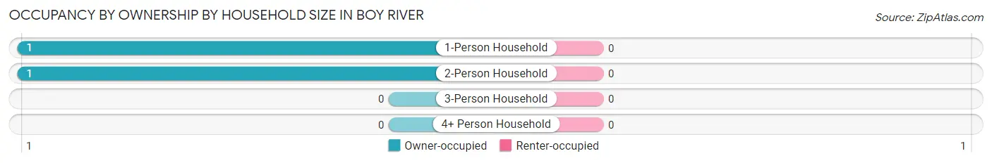 Occupancy by Ownership by Household Size in Boy River