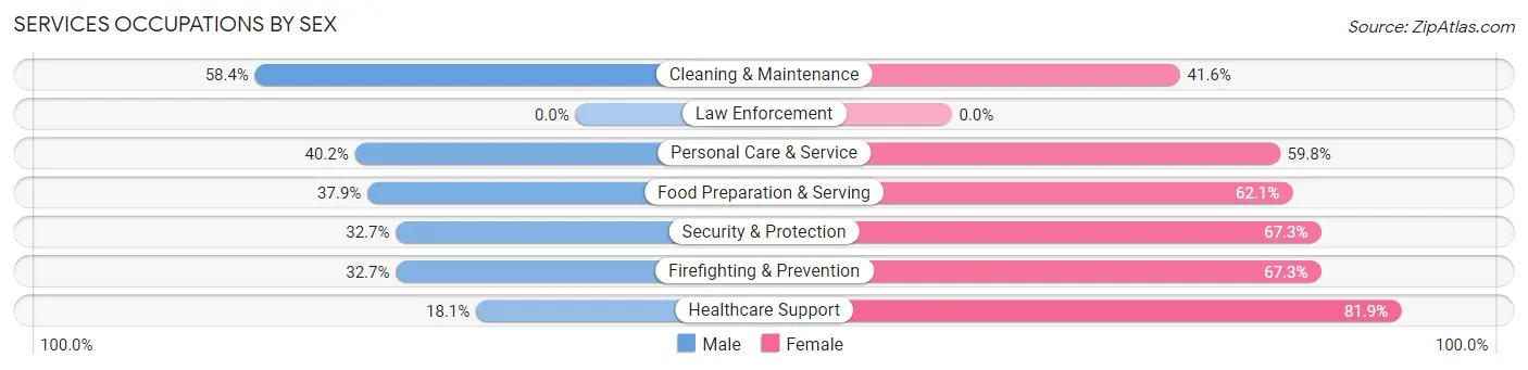Services Occupations by Sex in Brainerd