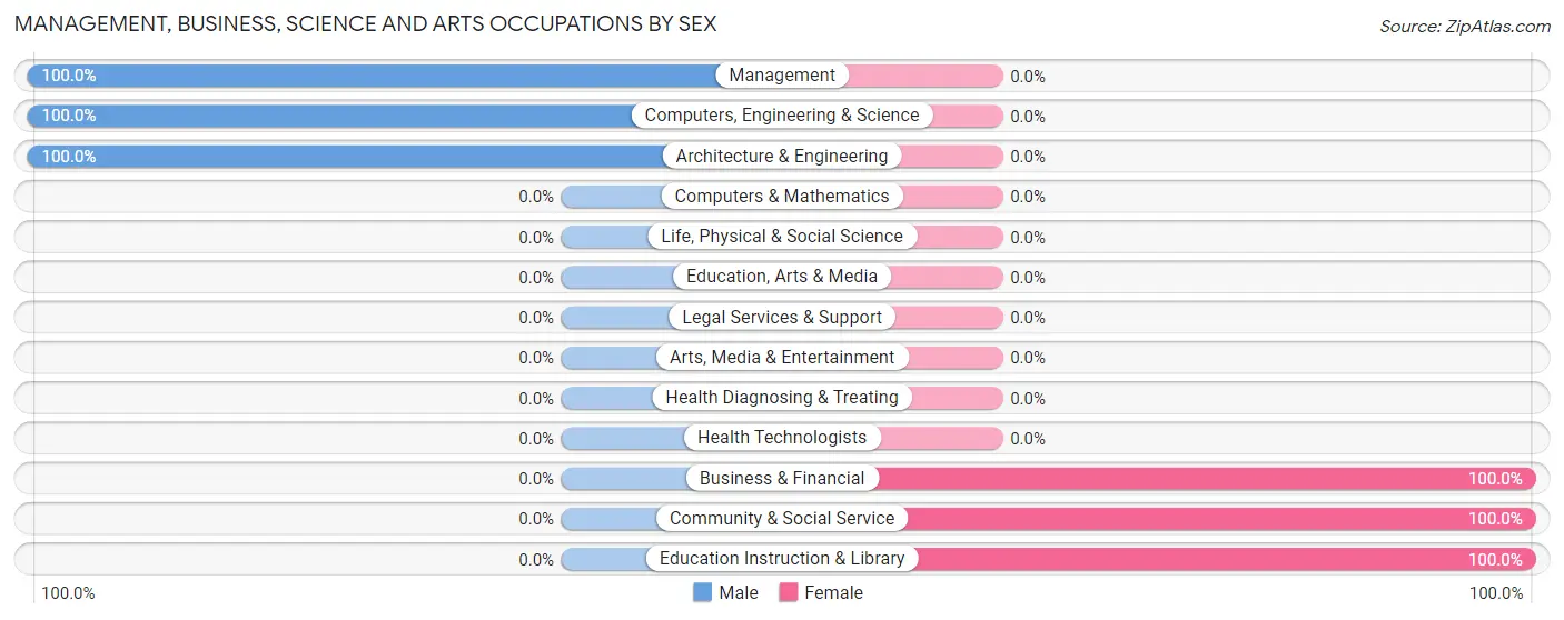 Management, Business, Science and Arts Occupations by Sex in Brooks