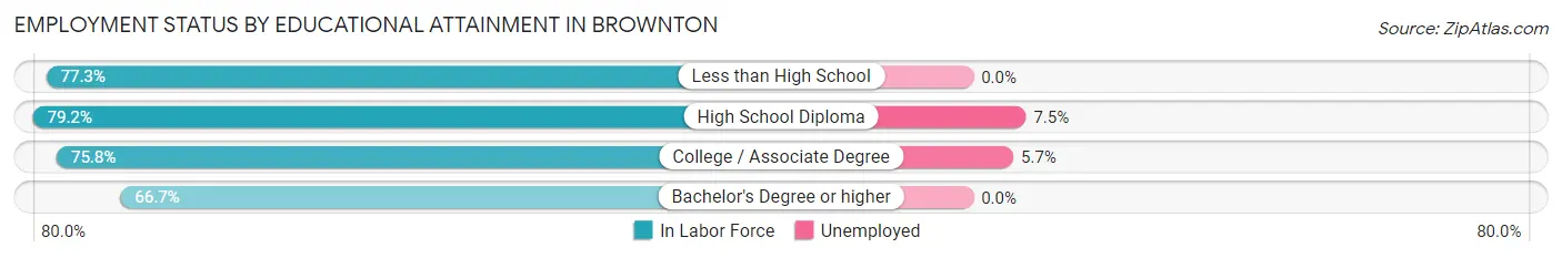 Employment Status by Educational Attainment in Brownton