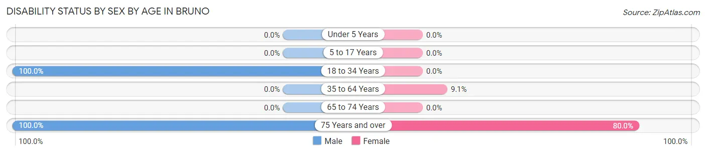 Disability Status by Sex by Age in Bruno