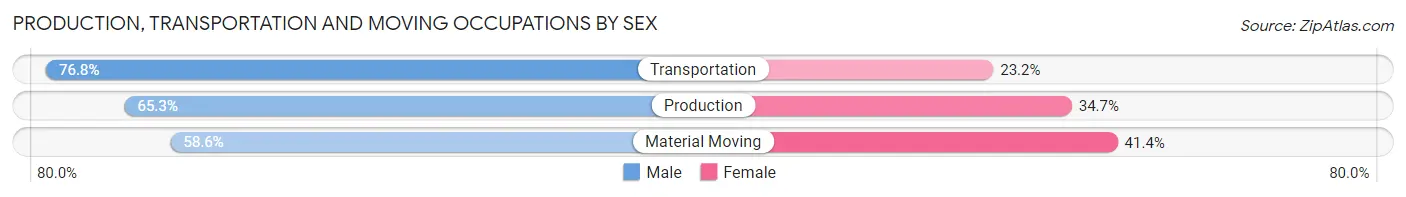 Production, Transportation and Moving Occupations by Sex in Burnsville