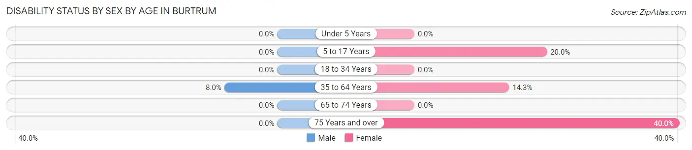 Disability Status by Sex by Age in Burtrum