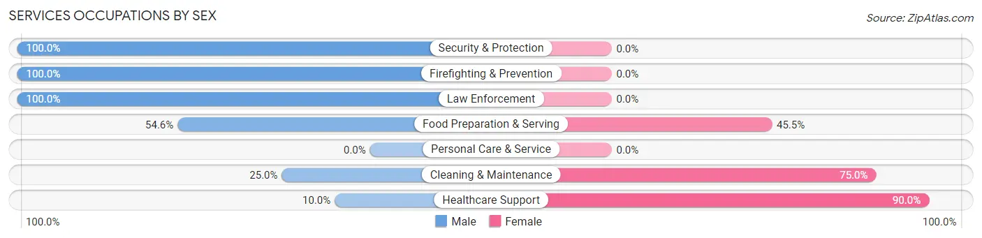 Services Occupations by Sex in Clarks Grove