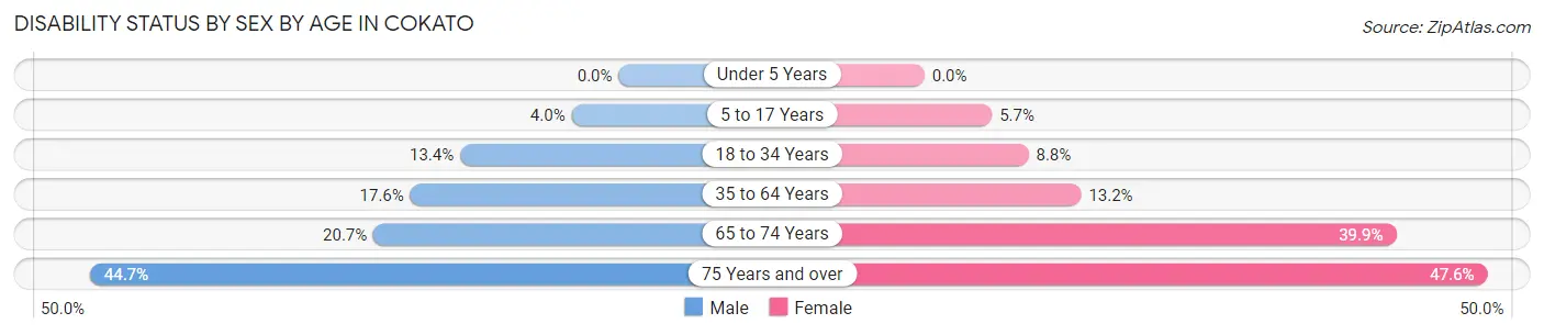 Disability Status by Sex by Age in Cokato