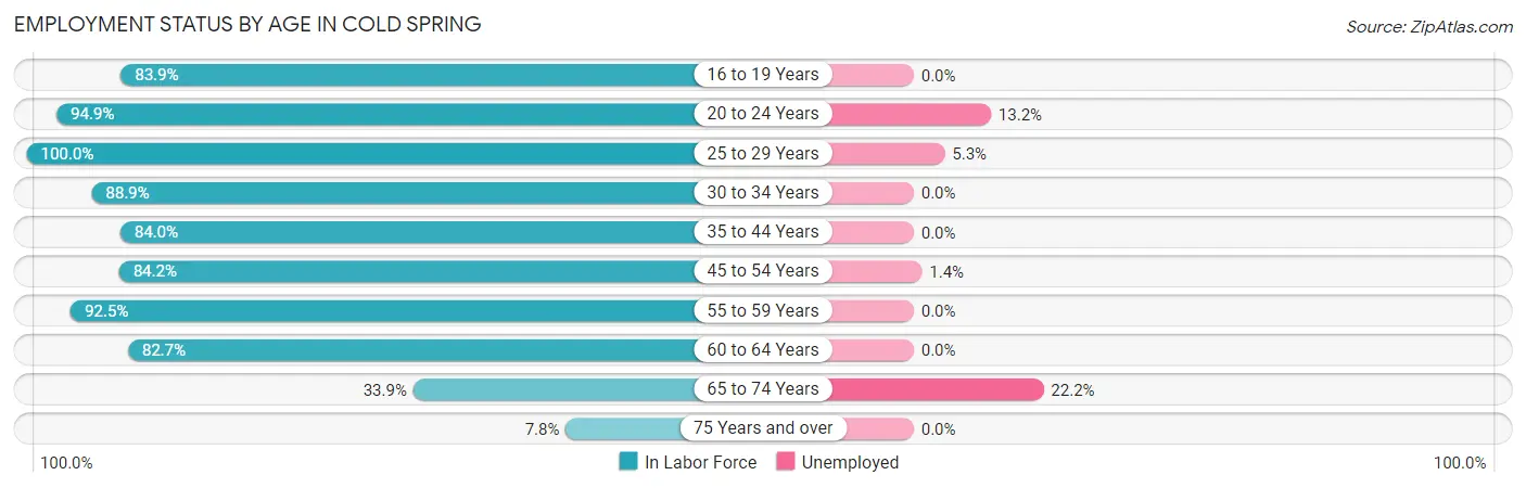 Employment Status by Age in Cold Spring