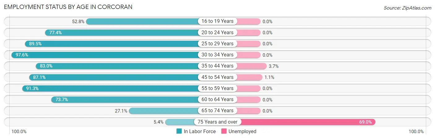 Employment Status by Age in Corcoran