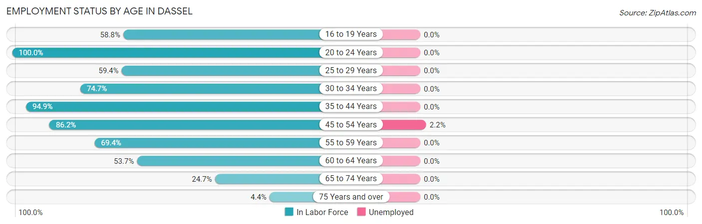 Employment Status by Age in Dassel