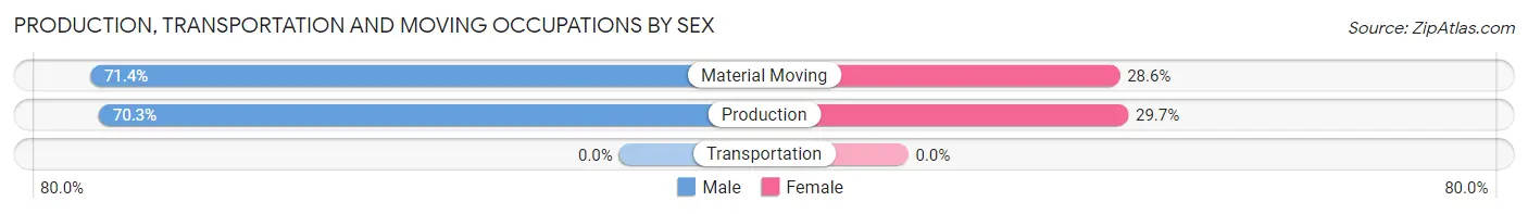 Production, Transportation and Moving Occupations by Sex in Deephaven