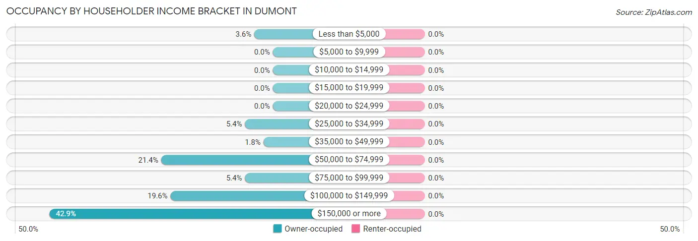 Occupancy by Householder Income Bracket in Dumont