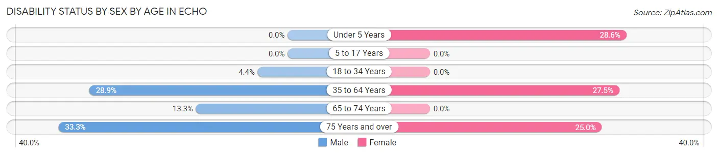 Disability Status by Sex by Age in Echo