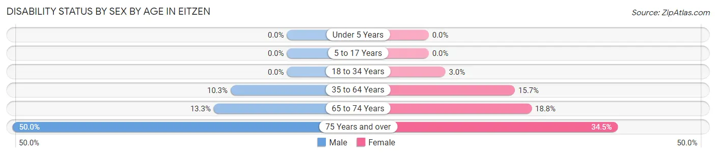 Disability Status by Sex by Age in Eitzen