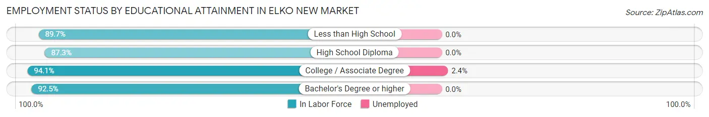 Employment Status by Educational Attainment in Elko New Market