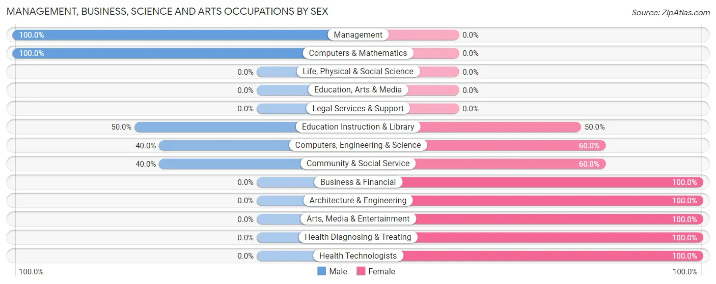 Management, Business, Science and Arts Occupations by Sex in Elrosa