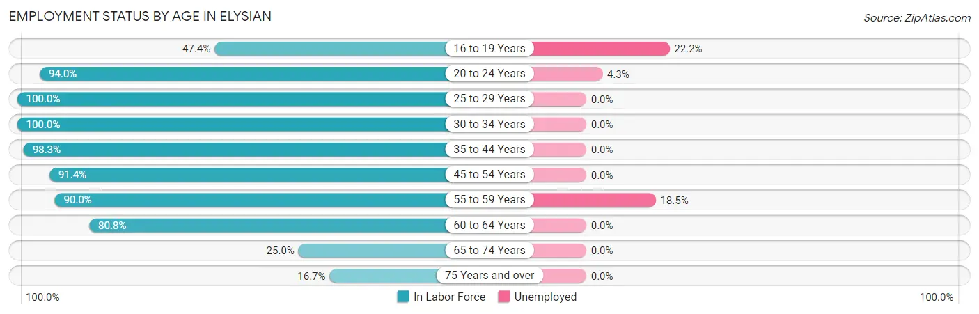 Employment Status by Age in Elysian