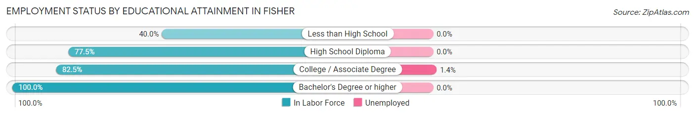 Employment Status by Educational Attainment in Fisher