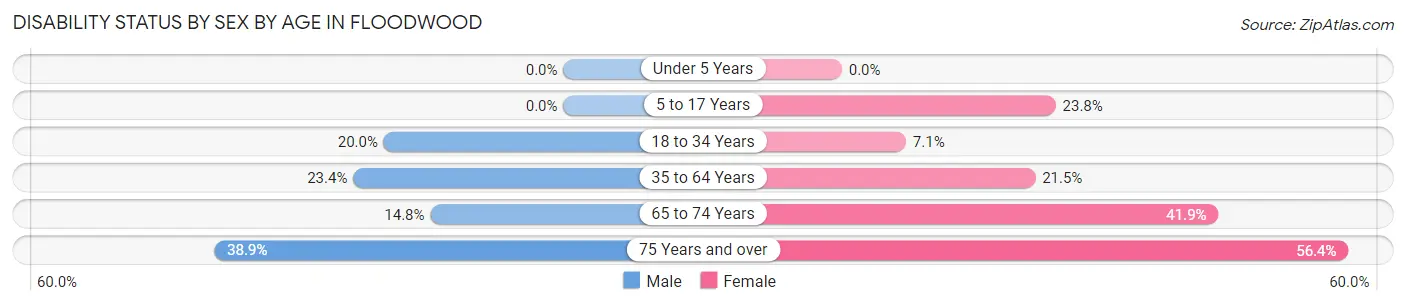 Disability Status by Sex by Age in Floodwood