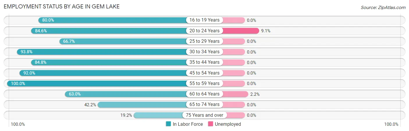 Employment Status by Age in Gem Lake