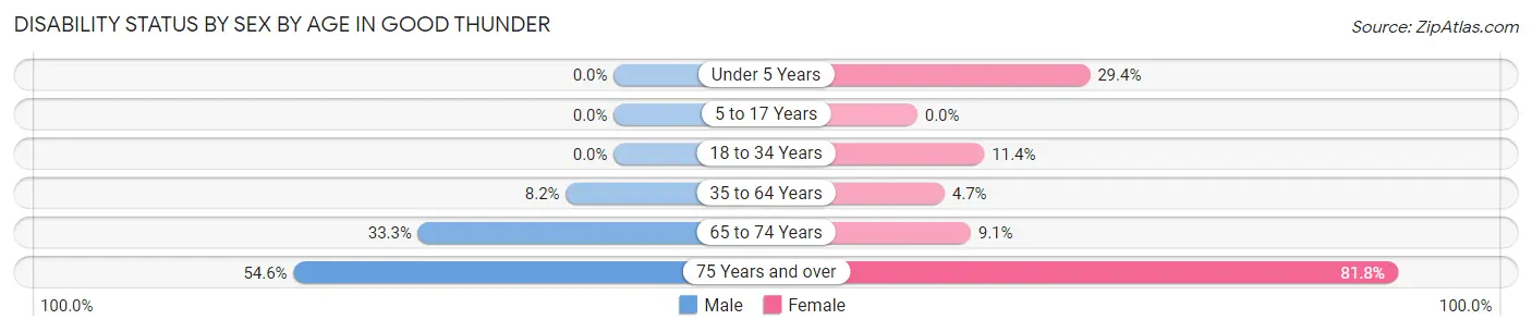 Disability Status by Sex by Age in Good Thunder